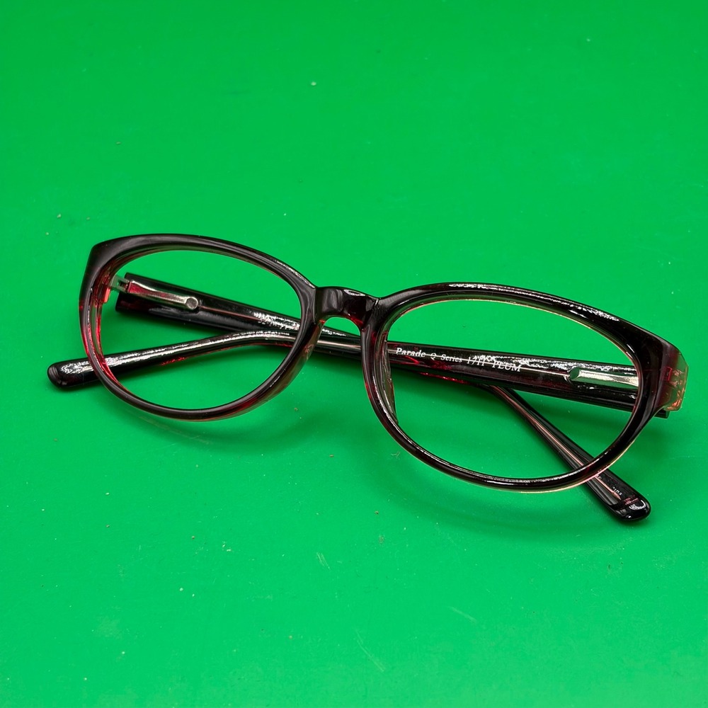 Parade 1711 Womens Plum Oval Full Rim Eyeglasses Frames 52-16-135 Spring Hinge